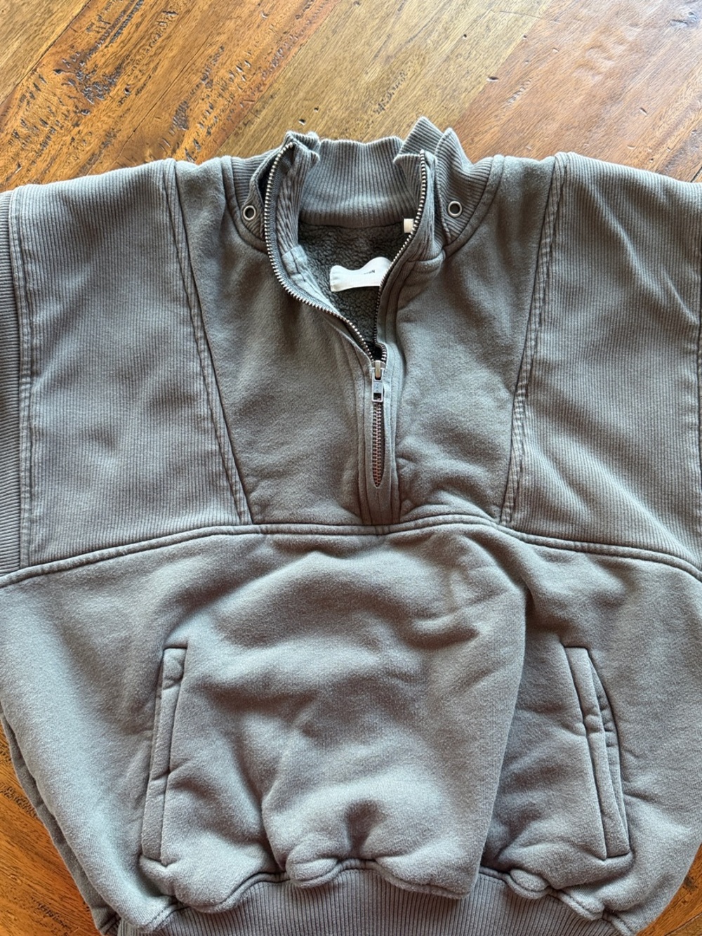 Joah Brown Grey Quarter-Zip Fleece Pullover